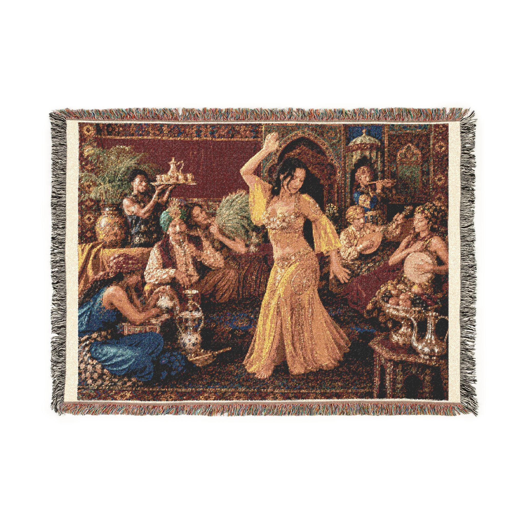 Goddess Eve in the Temple Woven Blanket — Mythic Bohemian Throw for Meditation & Home Décor
