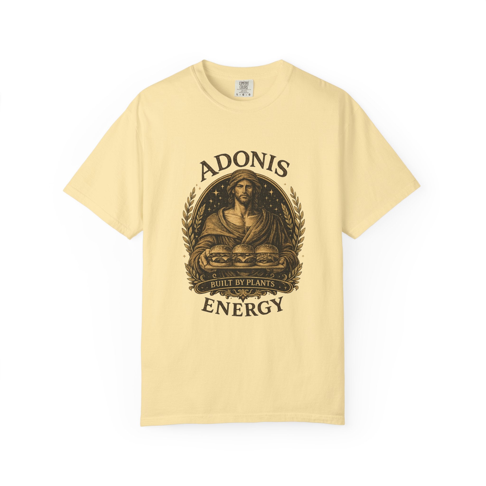 Adonis Energy Graphic T-Shirt — 'Built by Plants' Vintage Botanical Tee