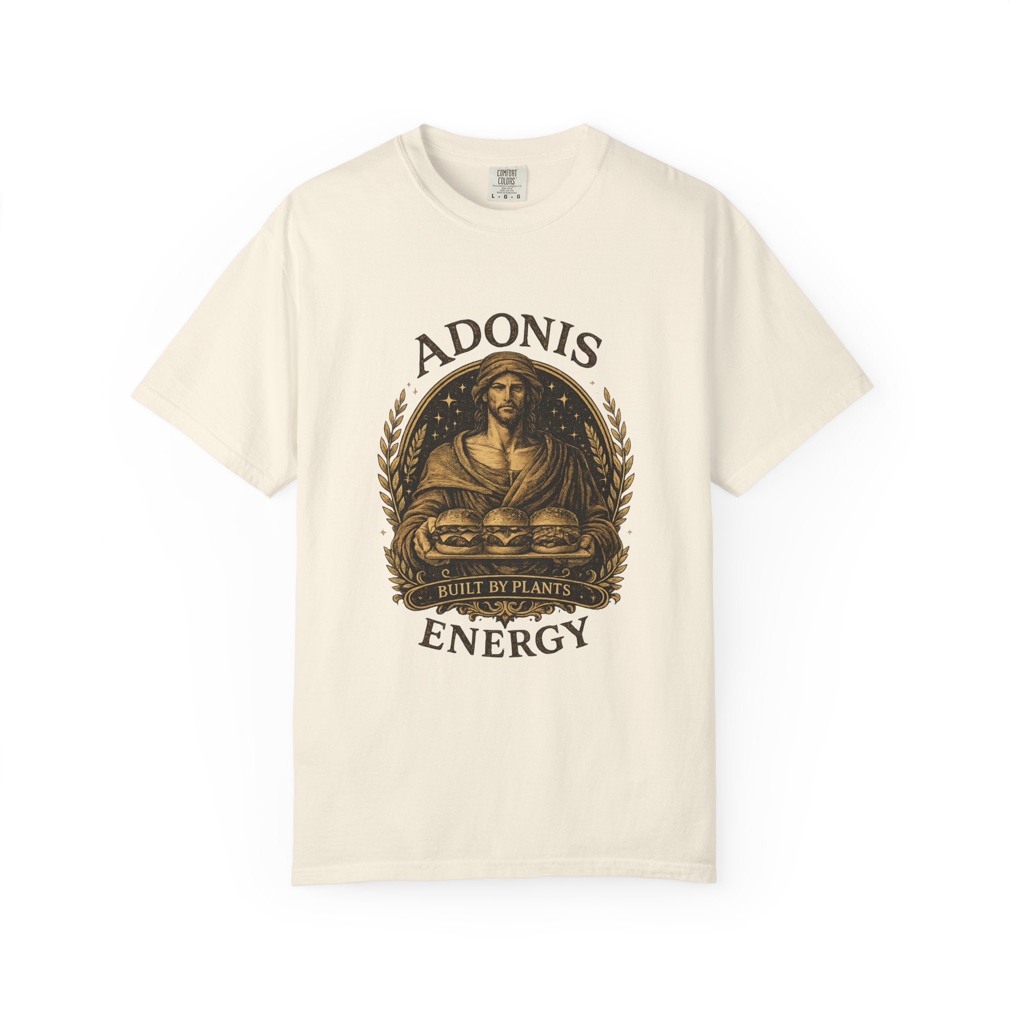 Adonis Energy Graphic T-Shirt — 'Built by Plants' Vintage Botanical Tee