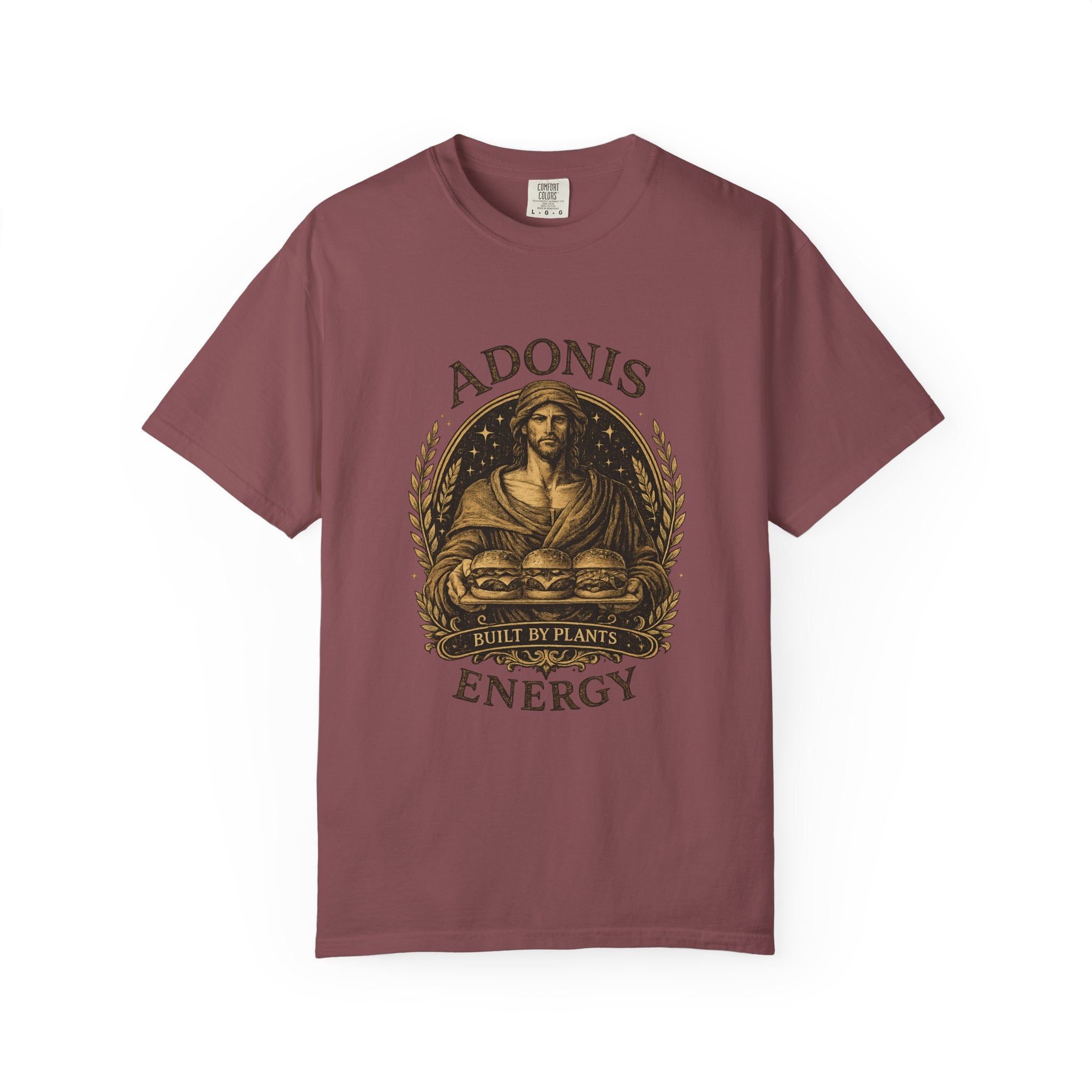 Adonis Energy Graphic T-Shirt — 'Built by Plants' Vintage Botanical Tee