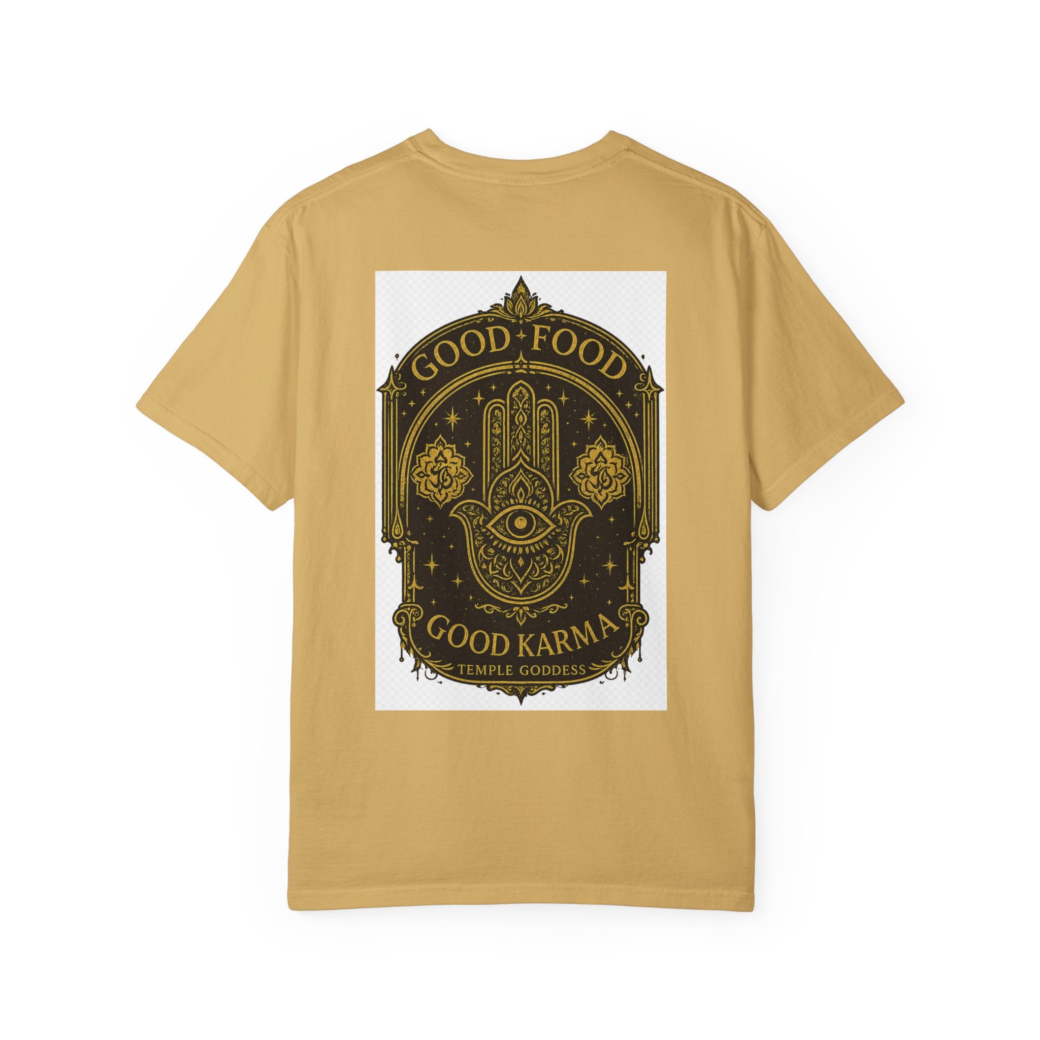 Good Food Good Karma T‑Shirt — Hamsa Eye Spiritual Graphic Tee