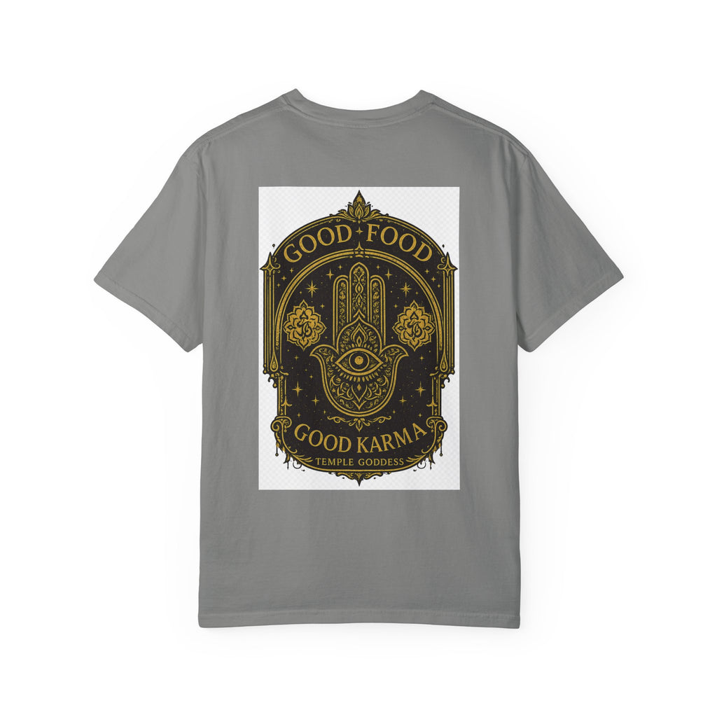 Good Food Good Karma T‑Shirt — Hamsa Eye Spiritual Graphic Tee