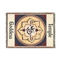 Goddess Temple Lotus Mandala Woven Blanket | Spiritual Boho Tapestry Throw