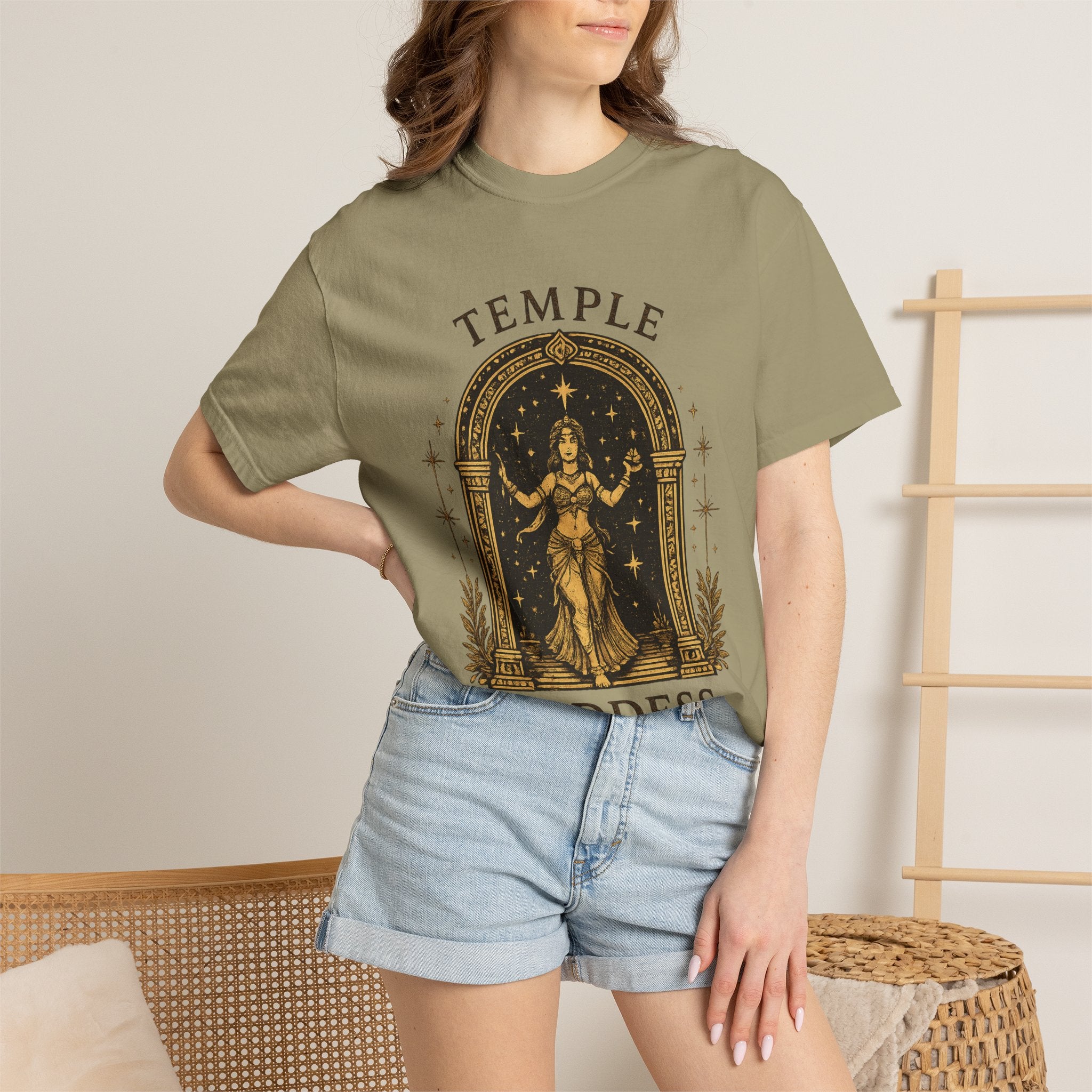 Temple Goddess Cafe Tee — "Good Food is Sacred"
