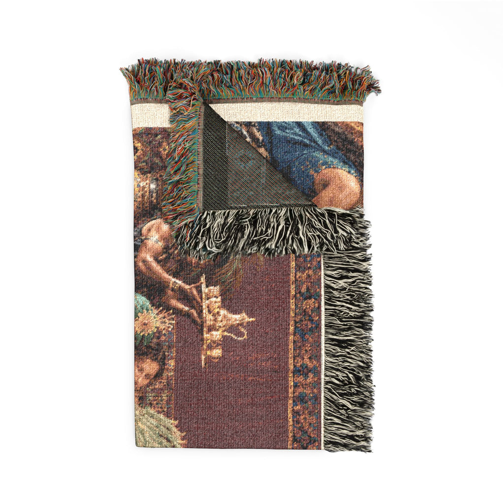 Goddess Eve in the Temple Woven Blanket — Mythic Bohemian Throw for Meditation & Home Décor