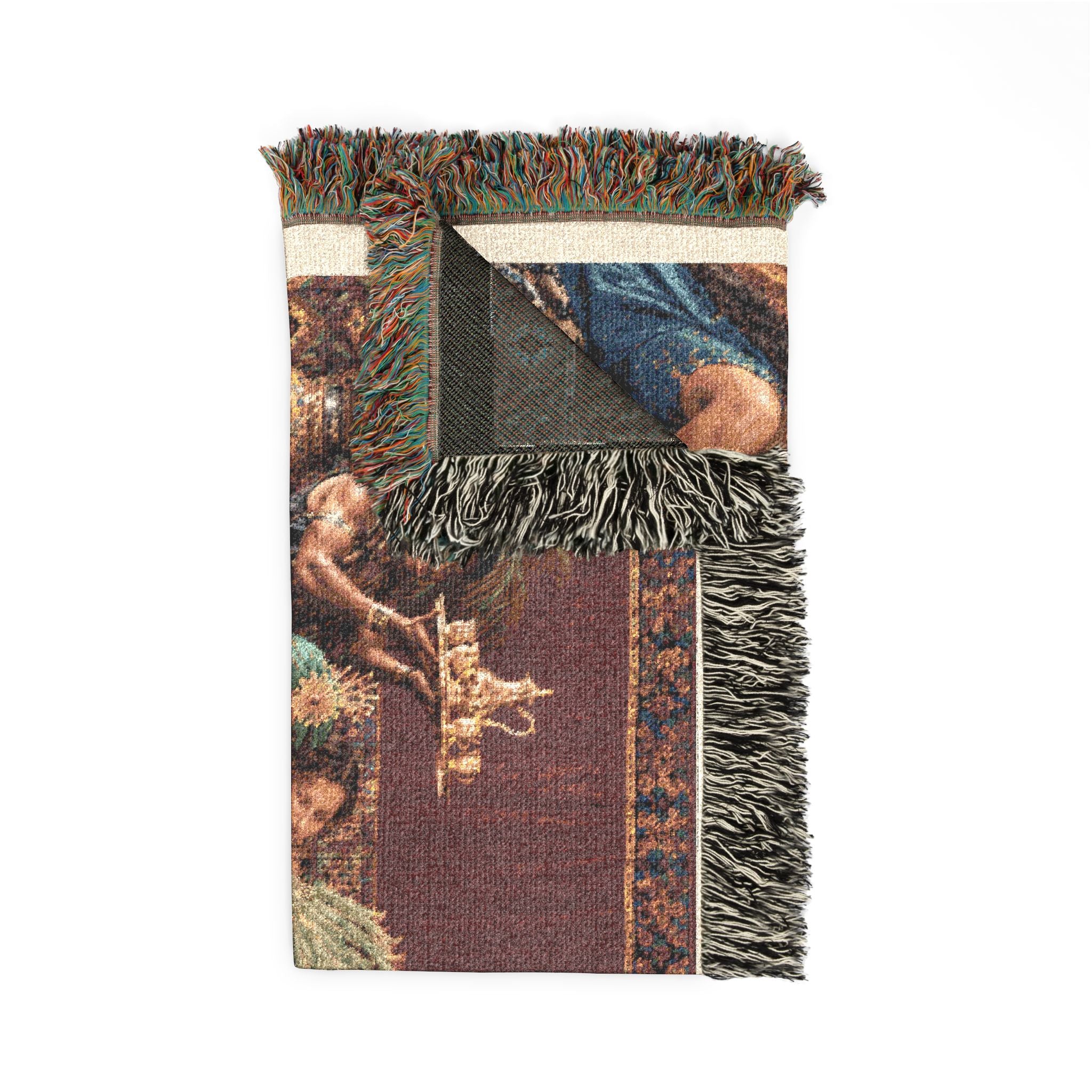 Goddess Eve in the Temple Woven Blanket — Mythic Bohemian Throw for Meditation & Home Décor