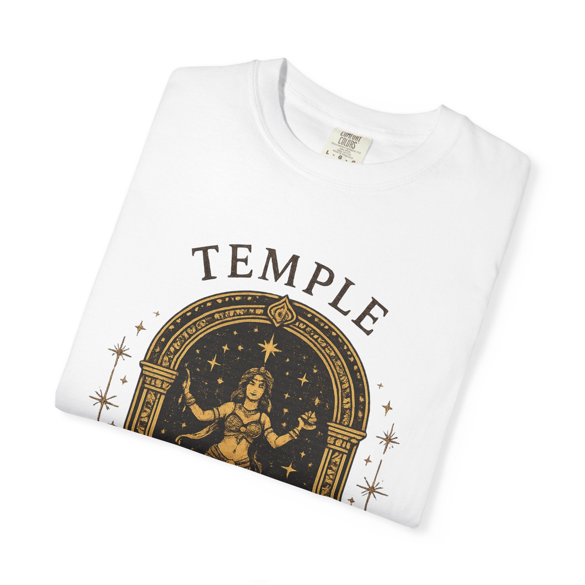 Temple Goddess Cafe Tee — "Good Food is Sacred"