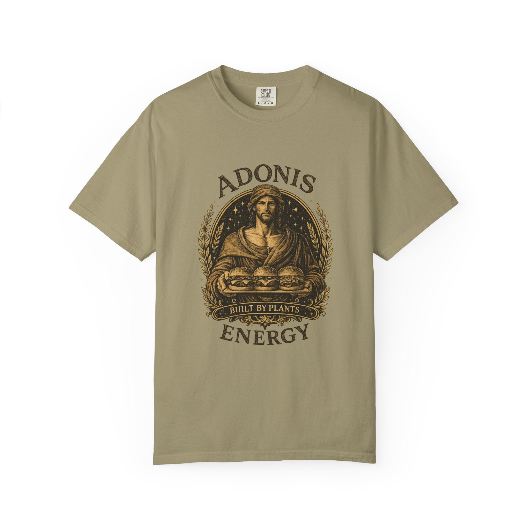 Adonis Energy Graphic T-Shirt — 'Built by Plants' Vintage Botanical Tee