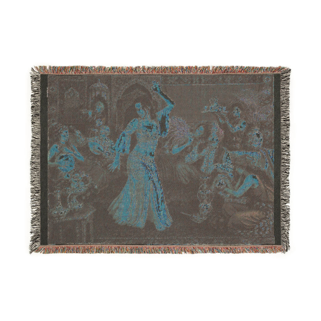 Goddess Eve in the Temple Woven Blanket — Mythic Bohemian Throw for Meditation & Home Décor