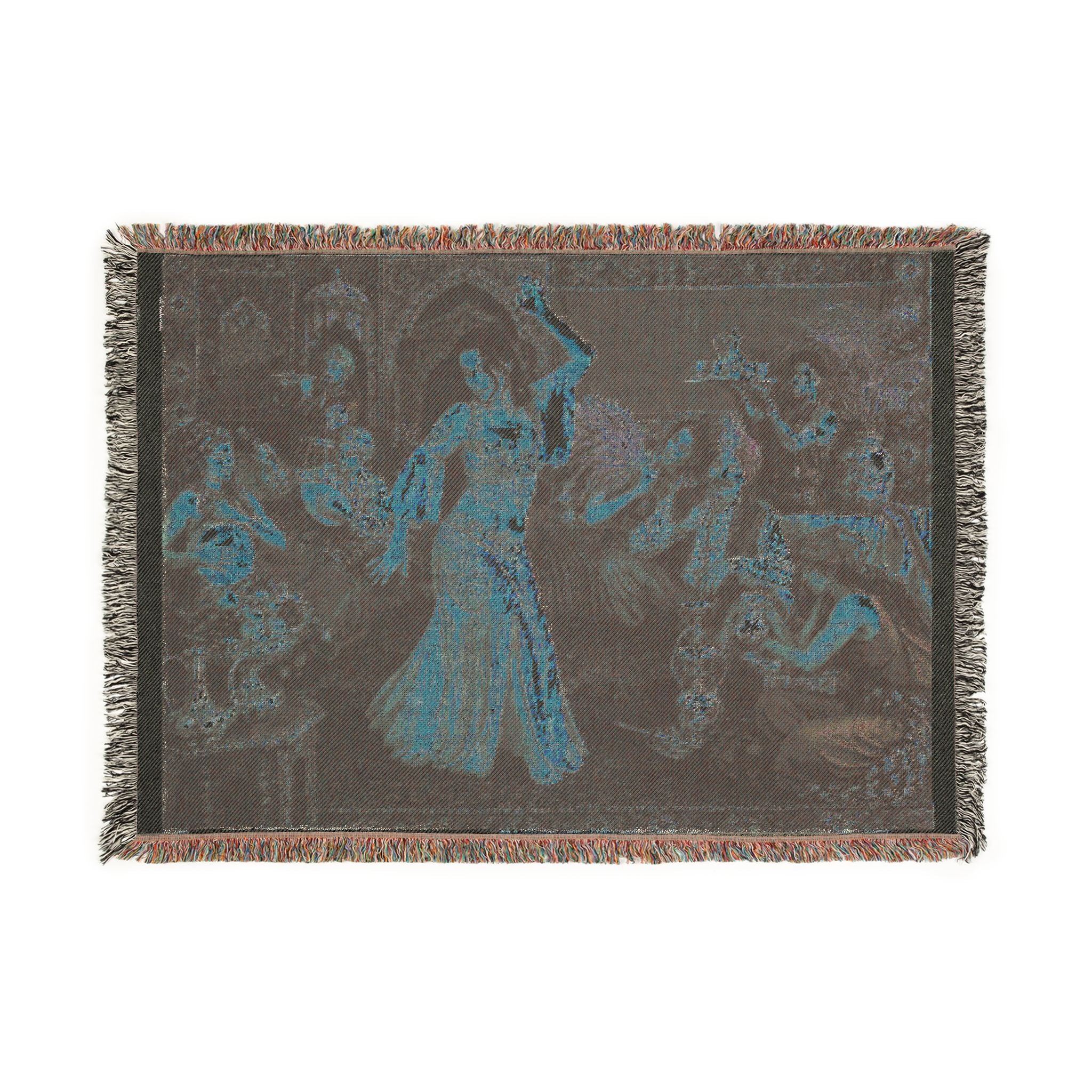 Goddess Eve in the Temple Woven Blanket — Mythic Bohemian Throw for Meditation & Home Décor