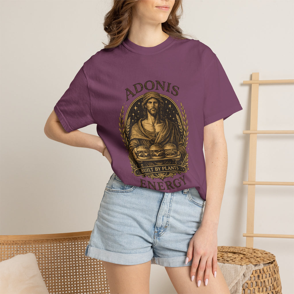 Adonis Energy Graphic T-Shirt — 'Built by Plants' Vintage Botanical Tee