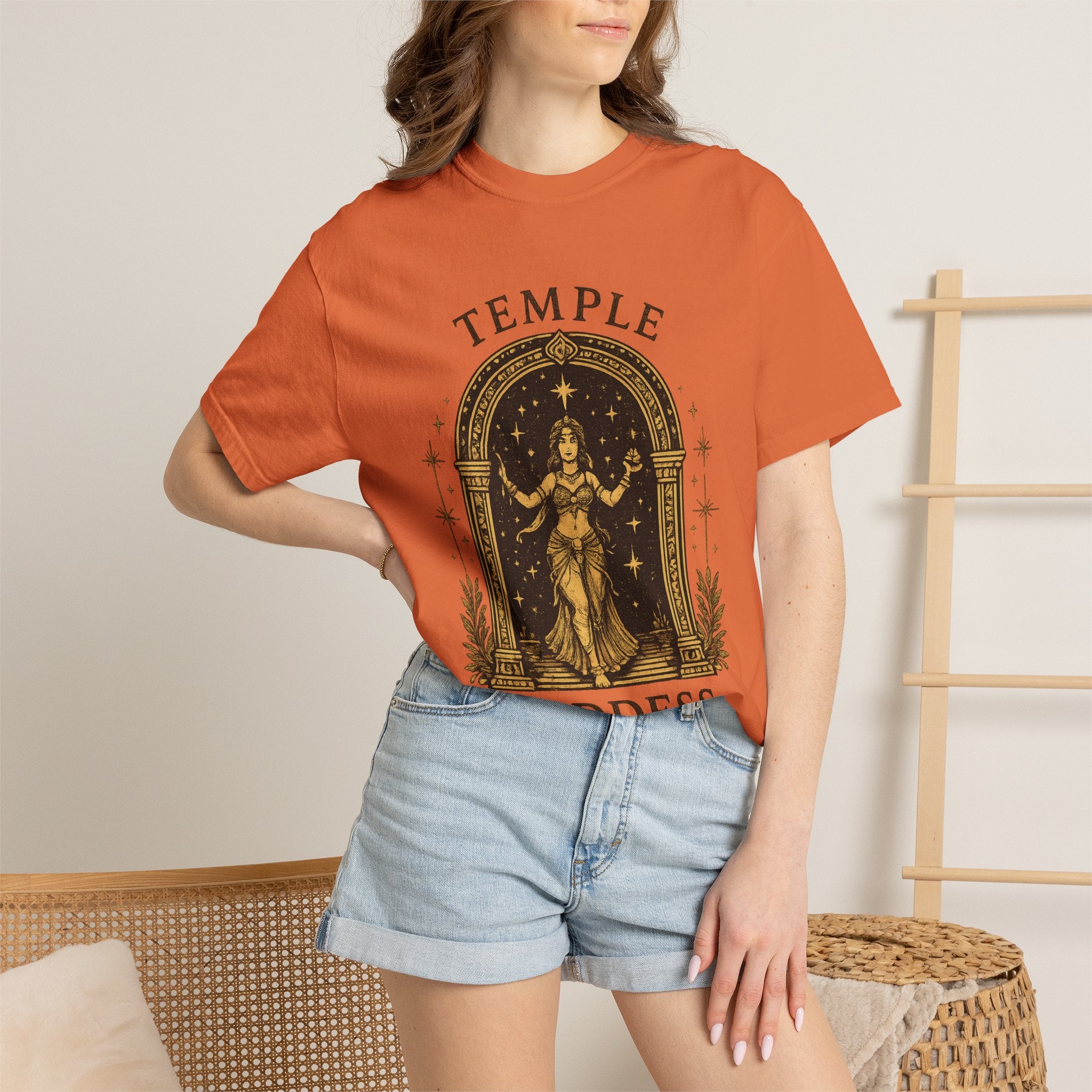 Temple Goddess Cafe Tee — "Good Food is Sacred"