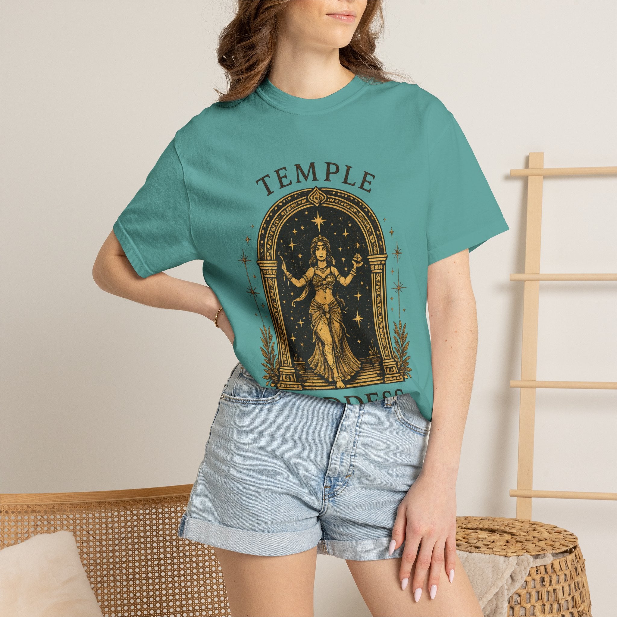 Temple Goddess Cafe Tee — "Good Food is Sacred"