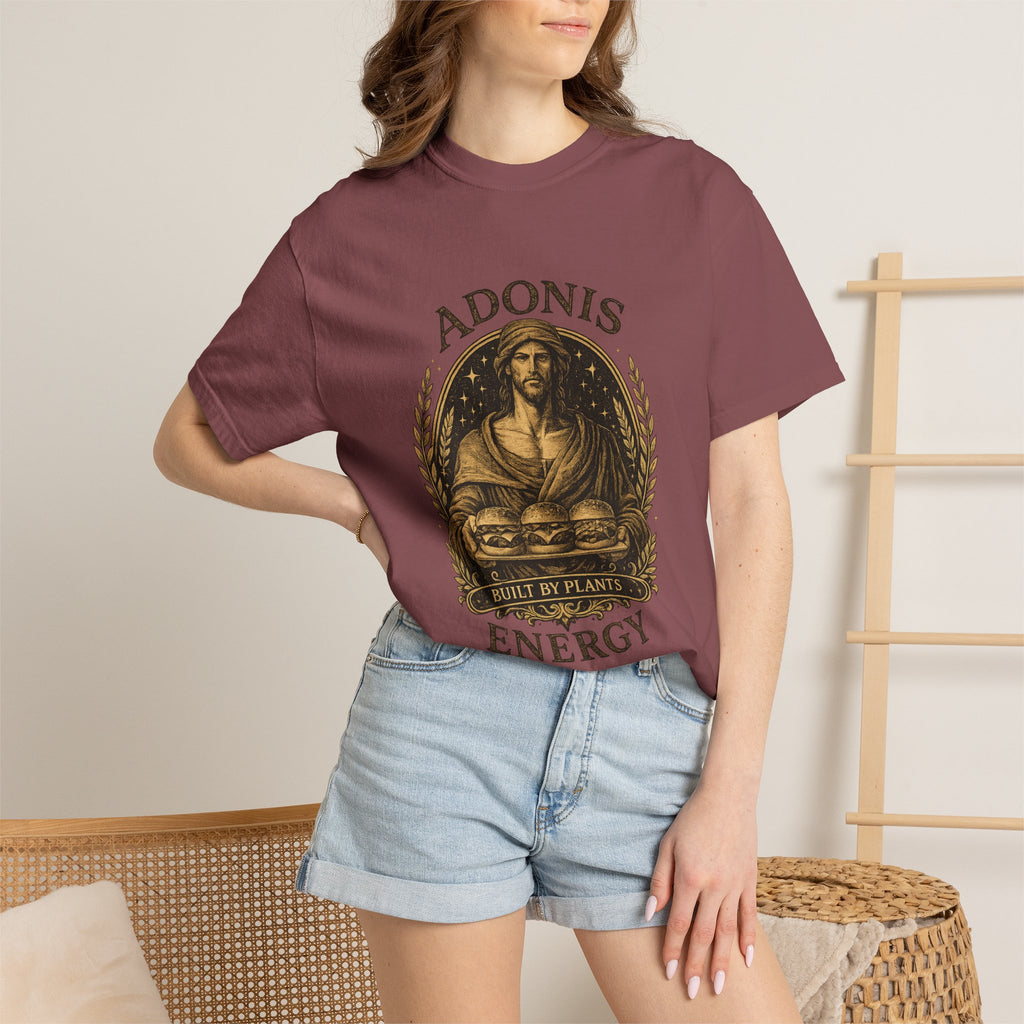 Adonis Energy Graphic T-Shirt — 'Built by Plants' Vintage Botanical Tee