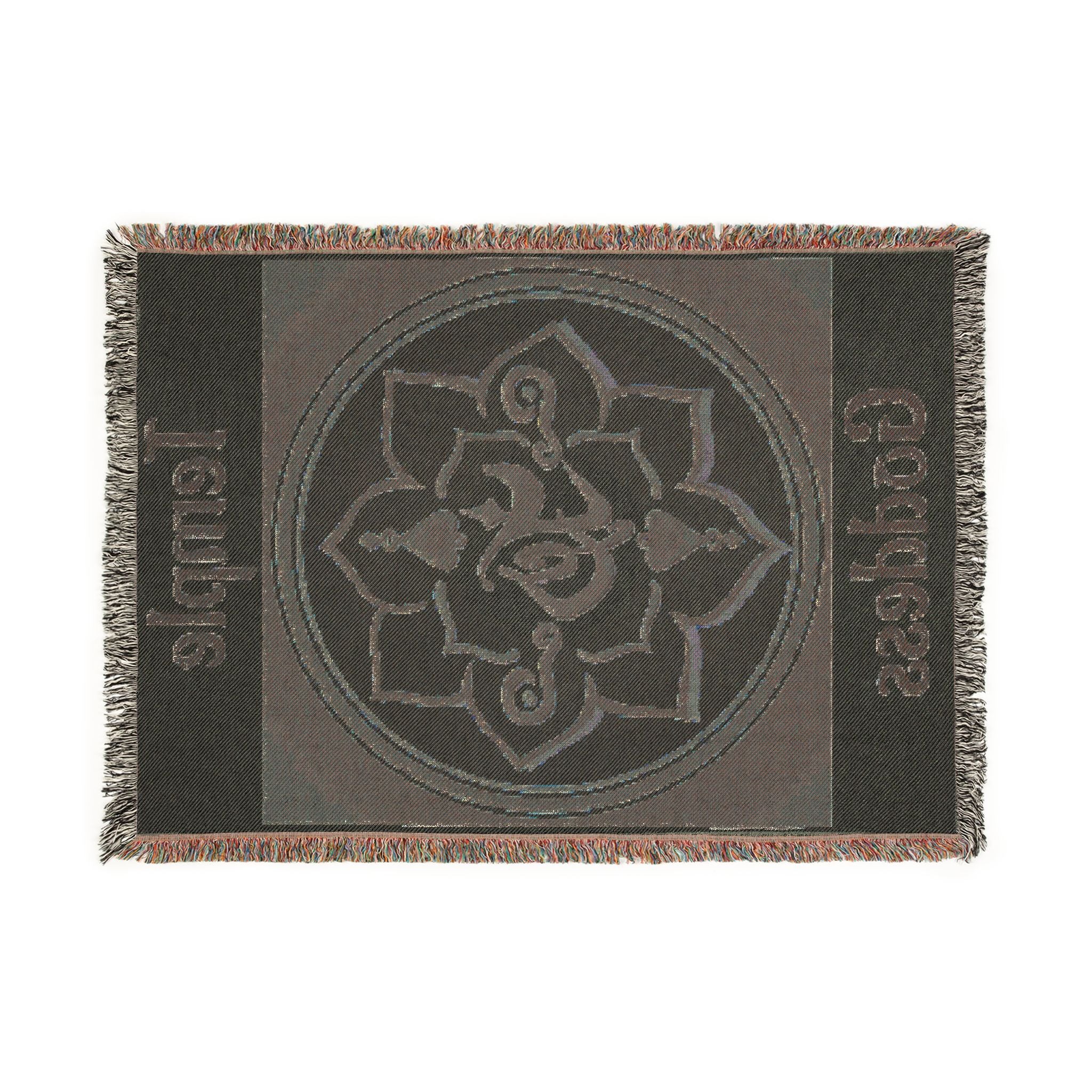 Goddess Temple Lotus Mandala Woven Blanket | Spiritual Boho Tapestry Throw