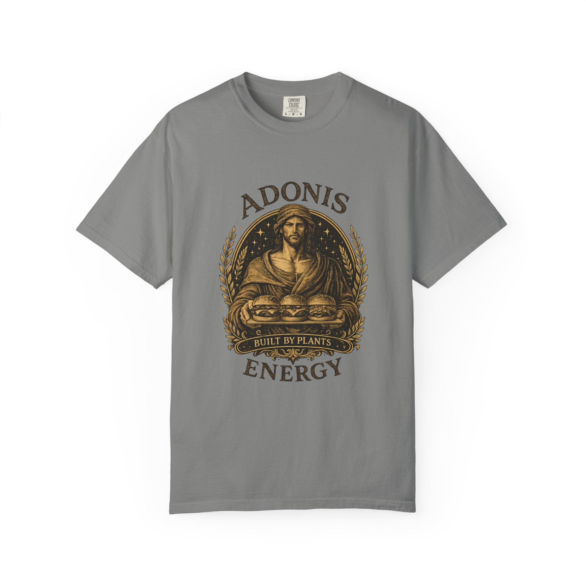 Adonis Energy Graphic T-Shirt — 'Built by Plants' Vintage Botanical Tee