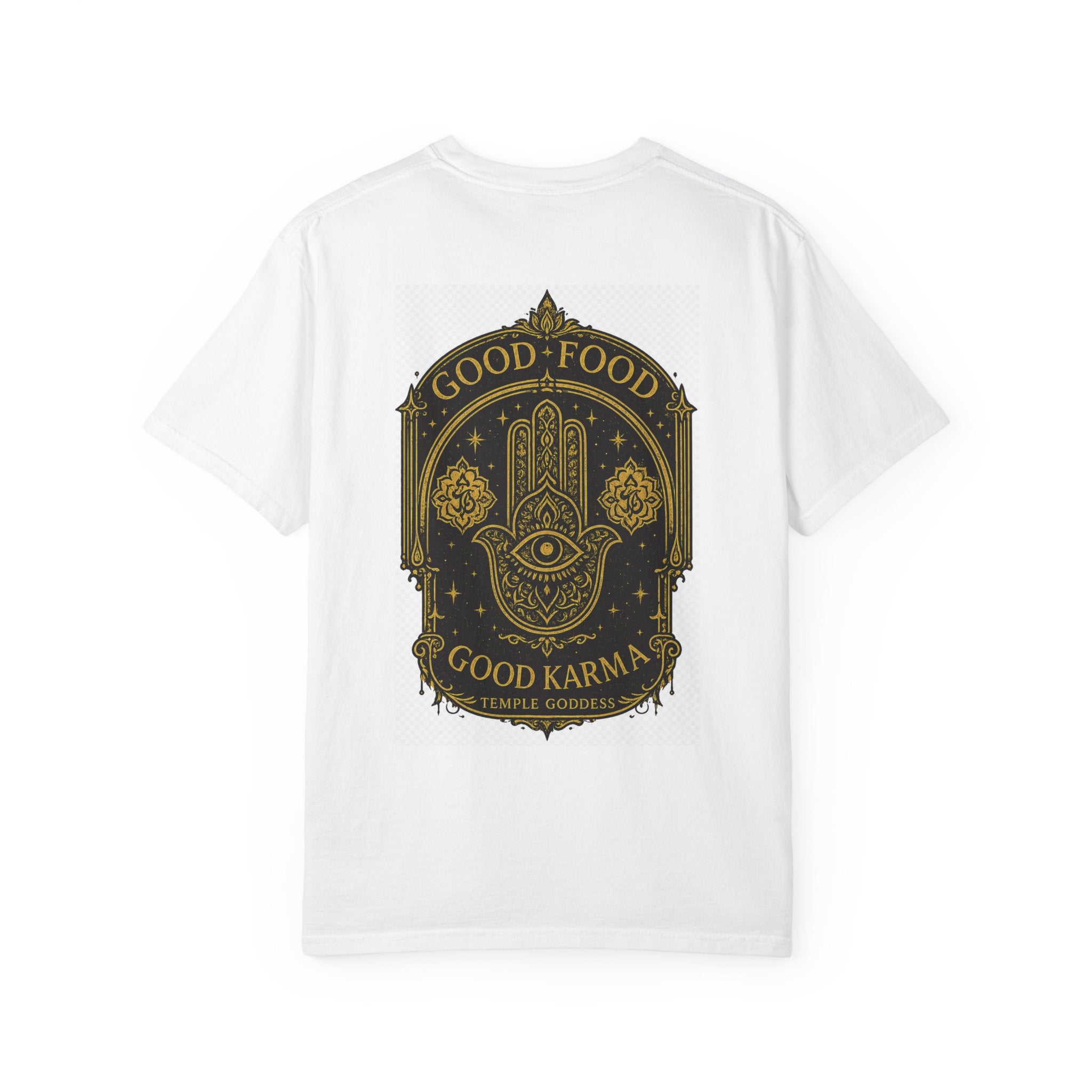 Good Food Good Karma T‑Shirt — Hamsa Eye Spiritual Graphic Tee