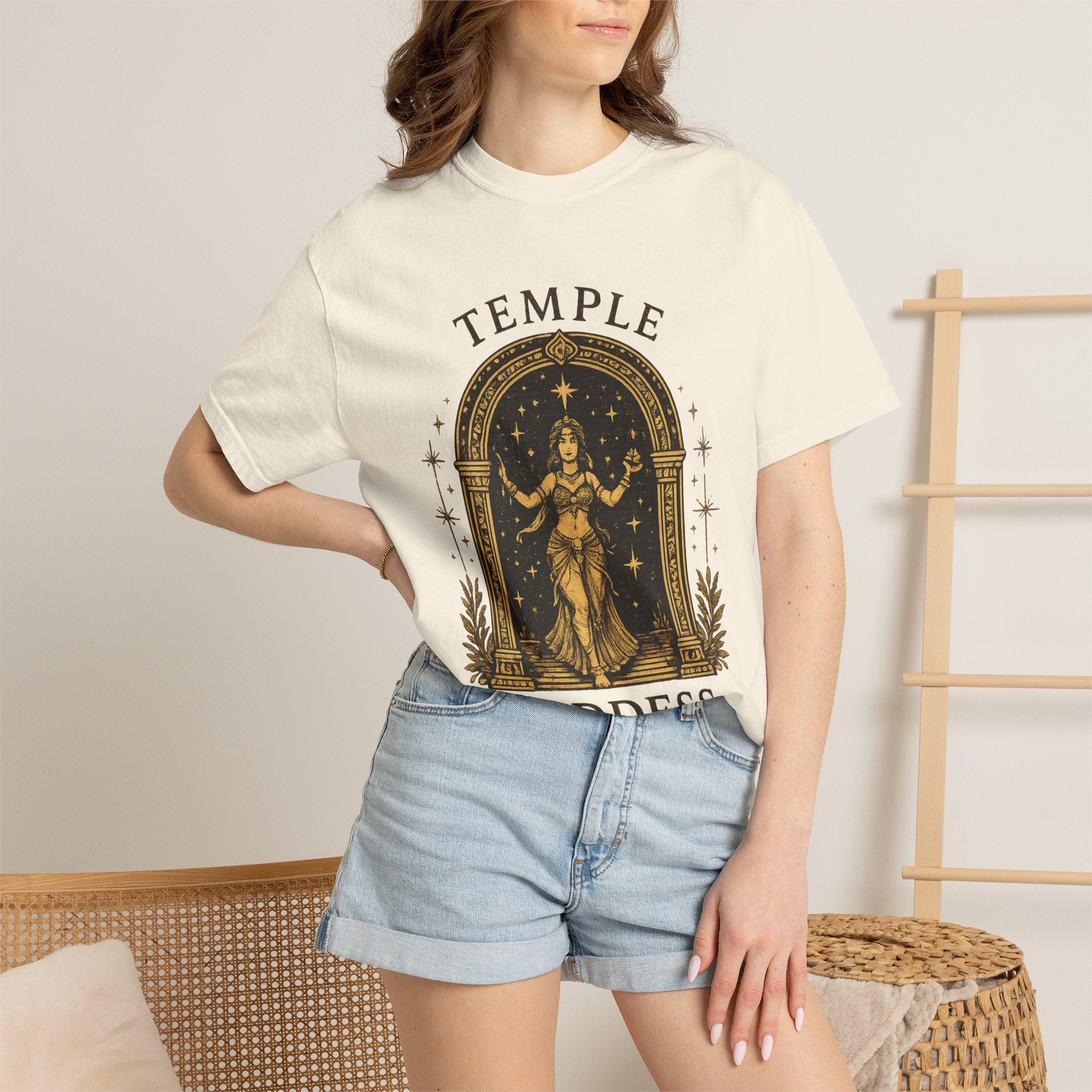 Temple Goddess Cafe Tee — "Good Food is Sacred"