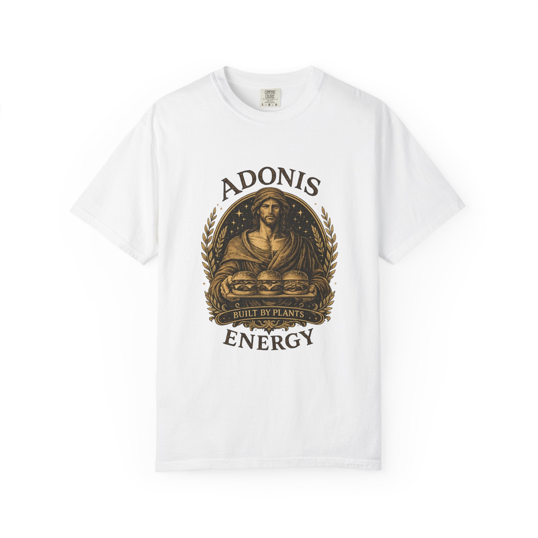 Adonis Energy Graphic T-Shirt — 'Built by Plants' Vintage Botanical Tee
