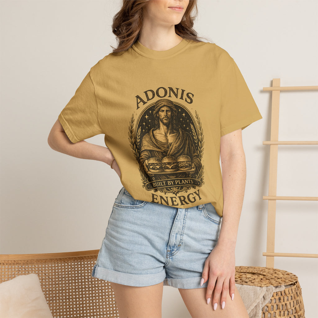 Adonis Energy Graphic T-Shirt — 'Built by Plants' Vintage Botanical Tee