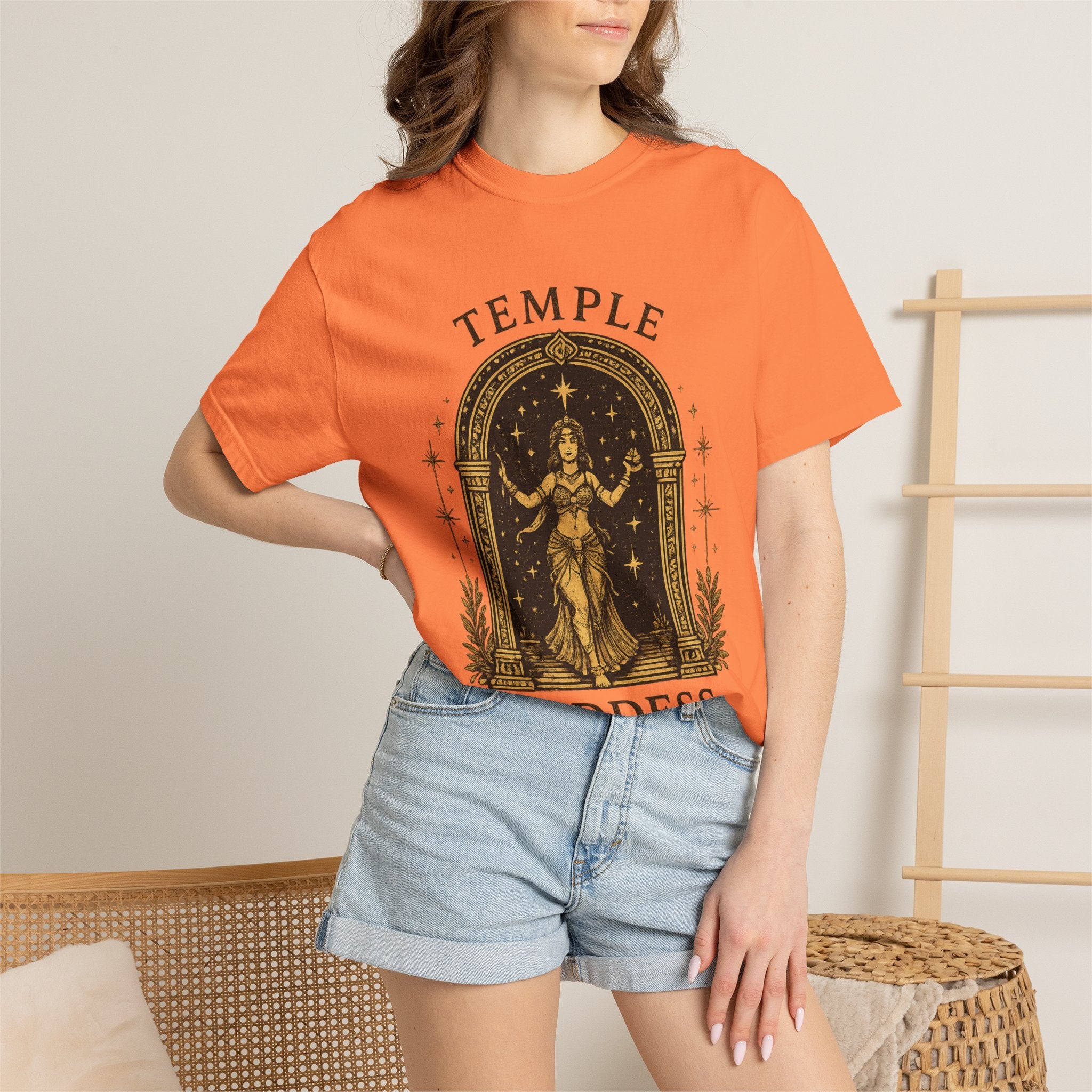 Temple Goddess Cafe Tee — "Good Food is Sacred"
