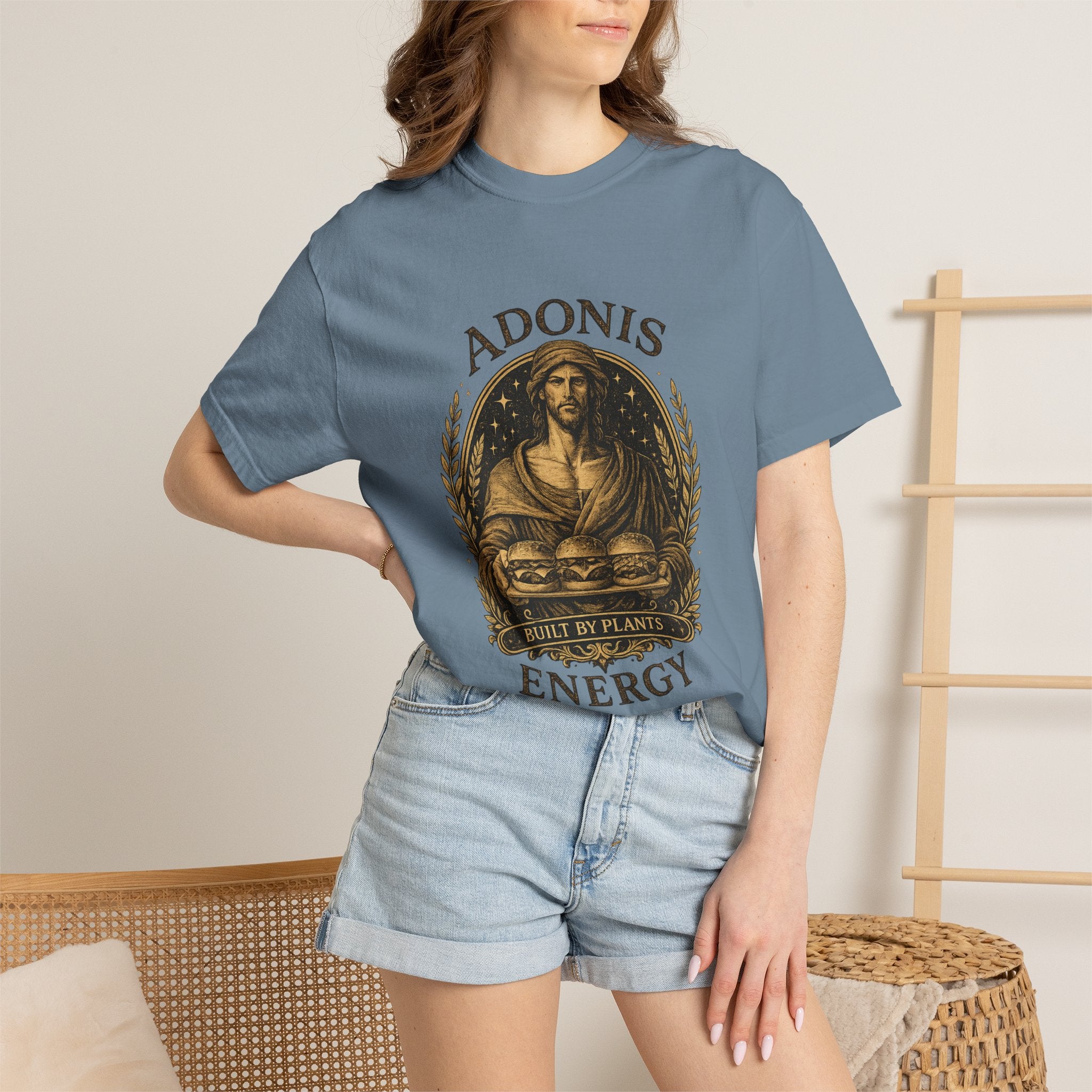 Adonis Energy Graphic T-Shirt — 'Built by Plants' Vintage Botanical Tee