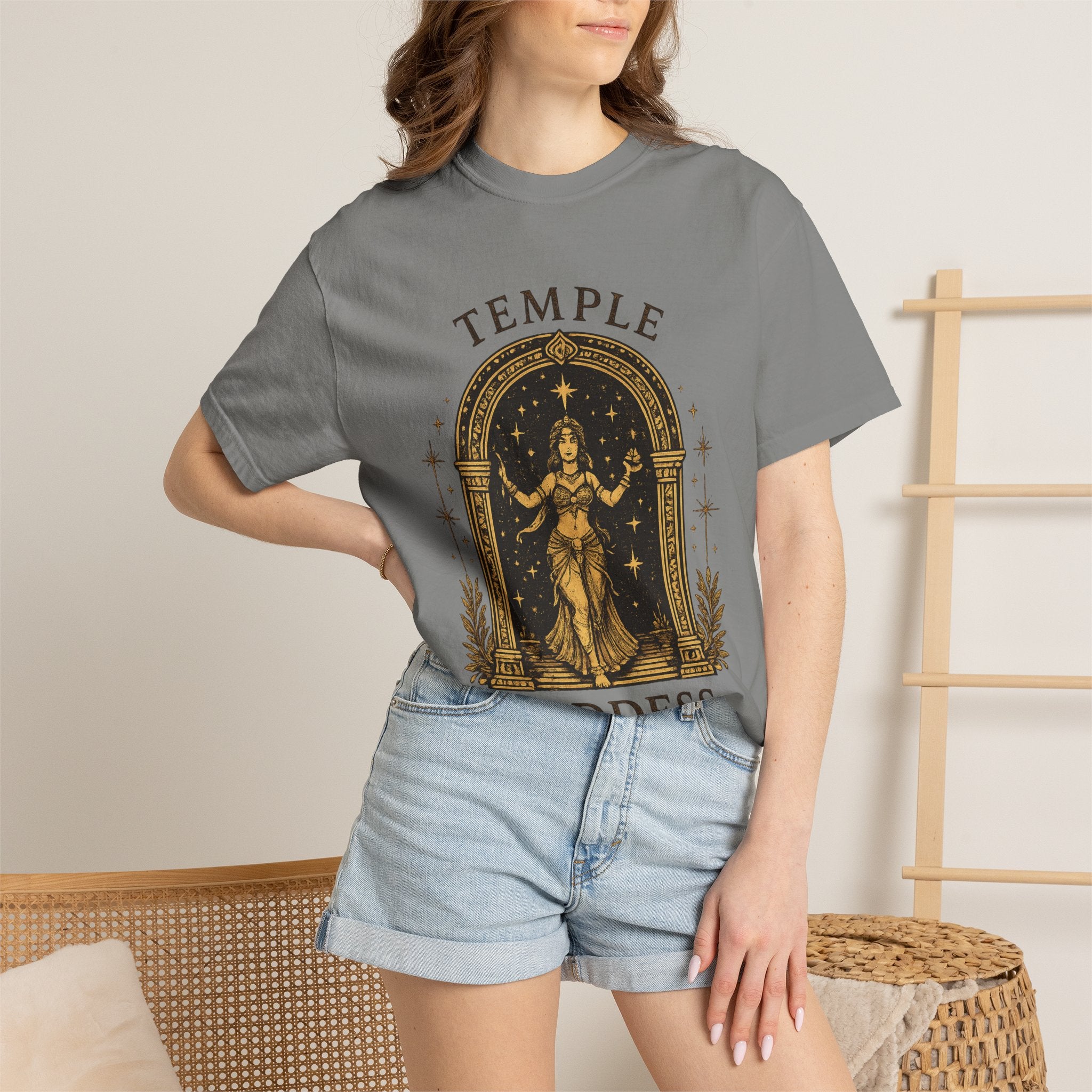 Temple Goddess Cafe Tee — "Good Food is Sacred"