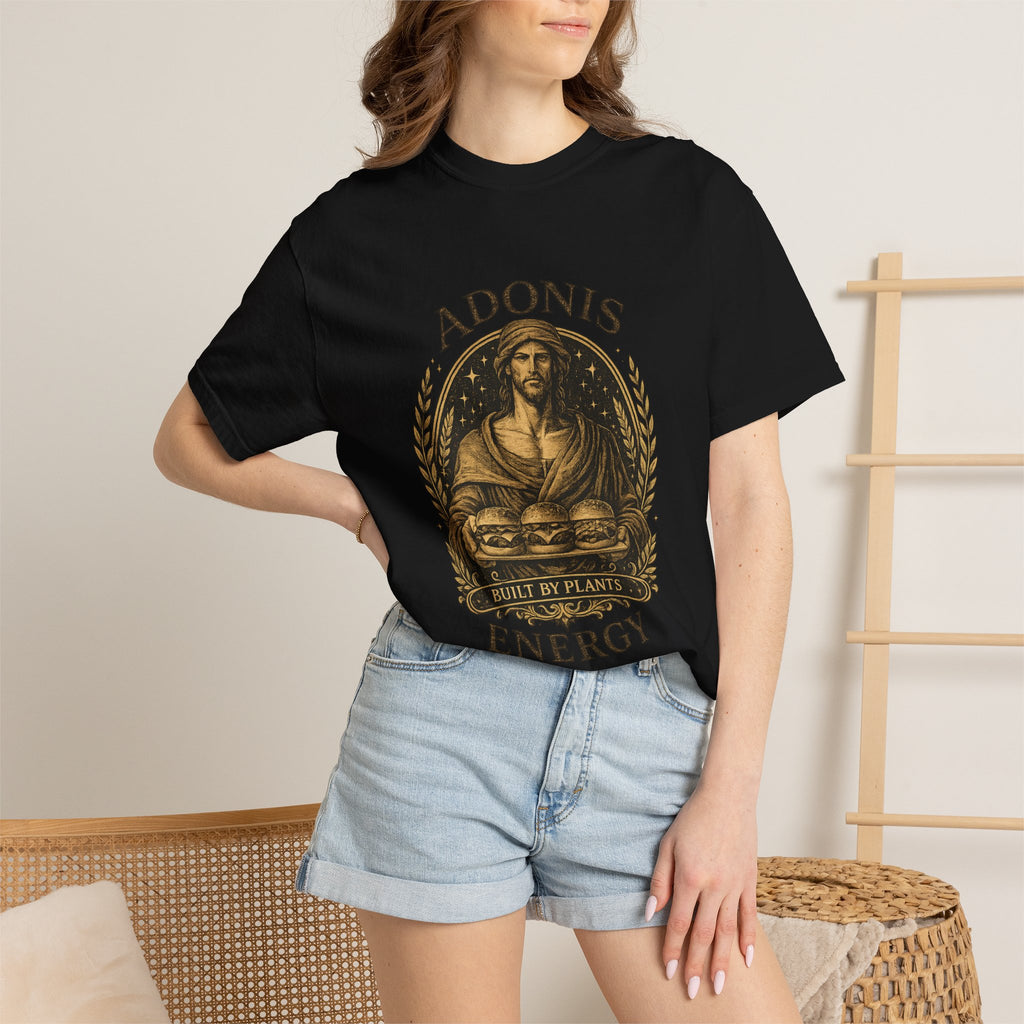 Adonis Energy Graphic T-Shirt — 'Built by Plants' Vintage Botanical Tee