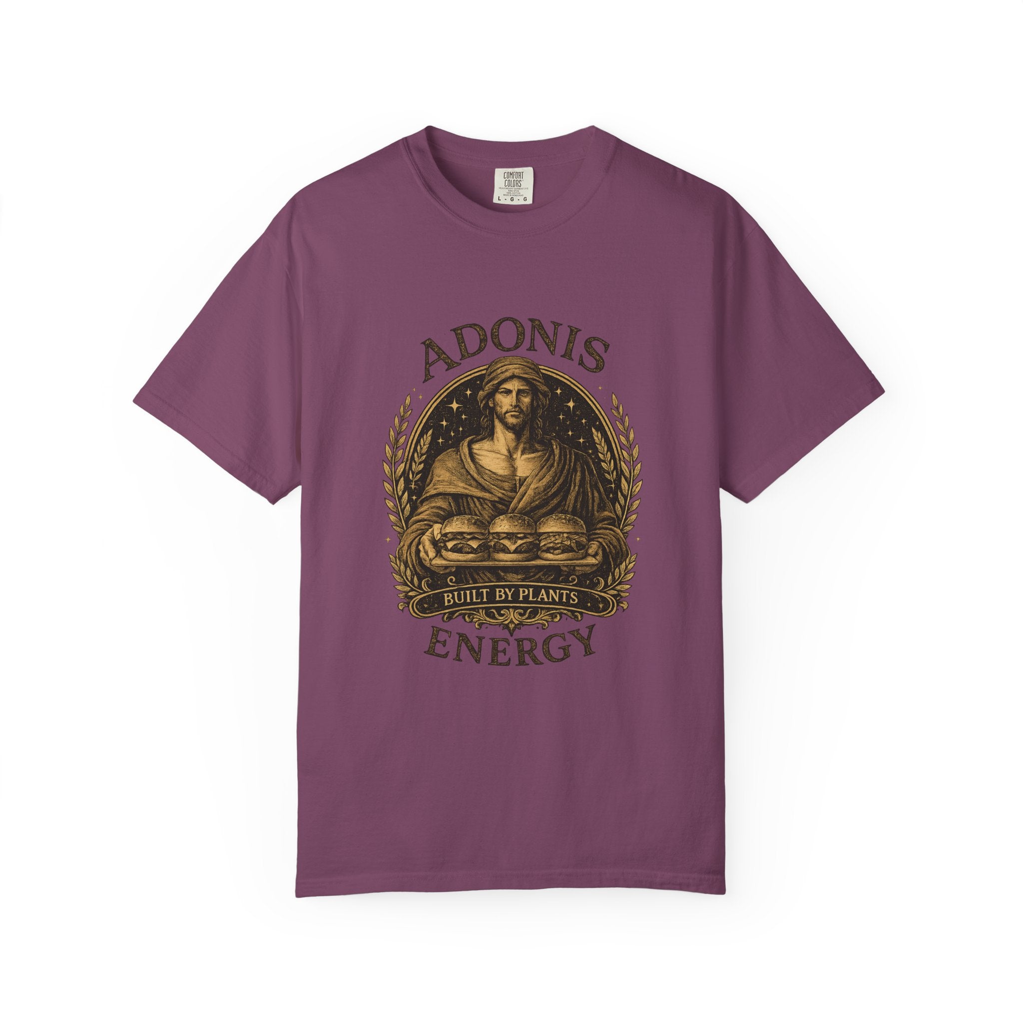 Adonis Energy Graphic T-Shirt — 'Built by Plants' Vintage Botanical Tee