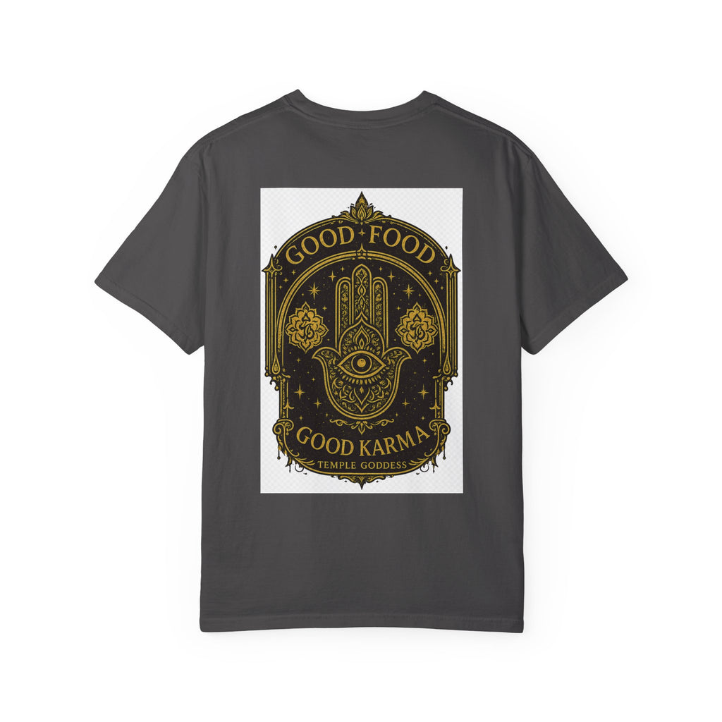 Good Food Good Karma T‑Shirt — Hamsa Eye Spiritual Graphic Tee