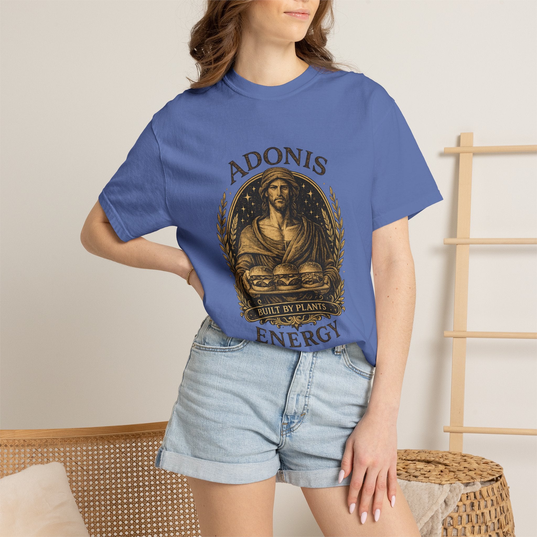 Adonis Energy Graphic T-Shirt — 'Built by Plants' Vintage Botanical Tee