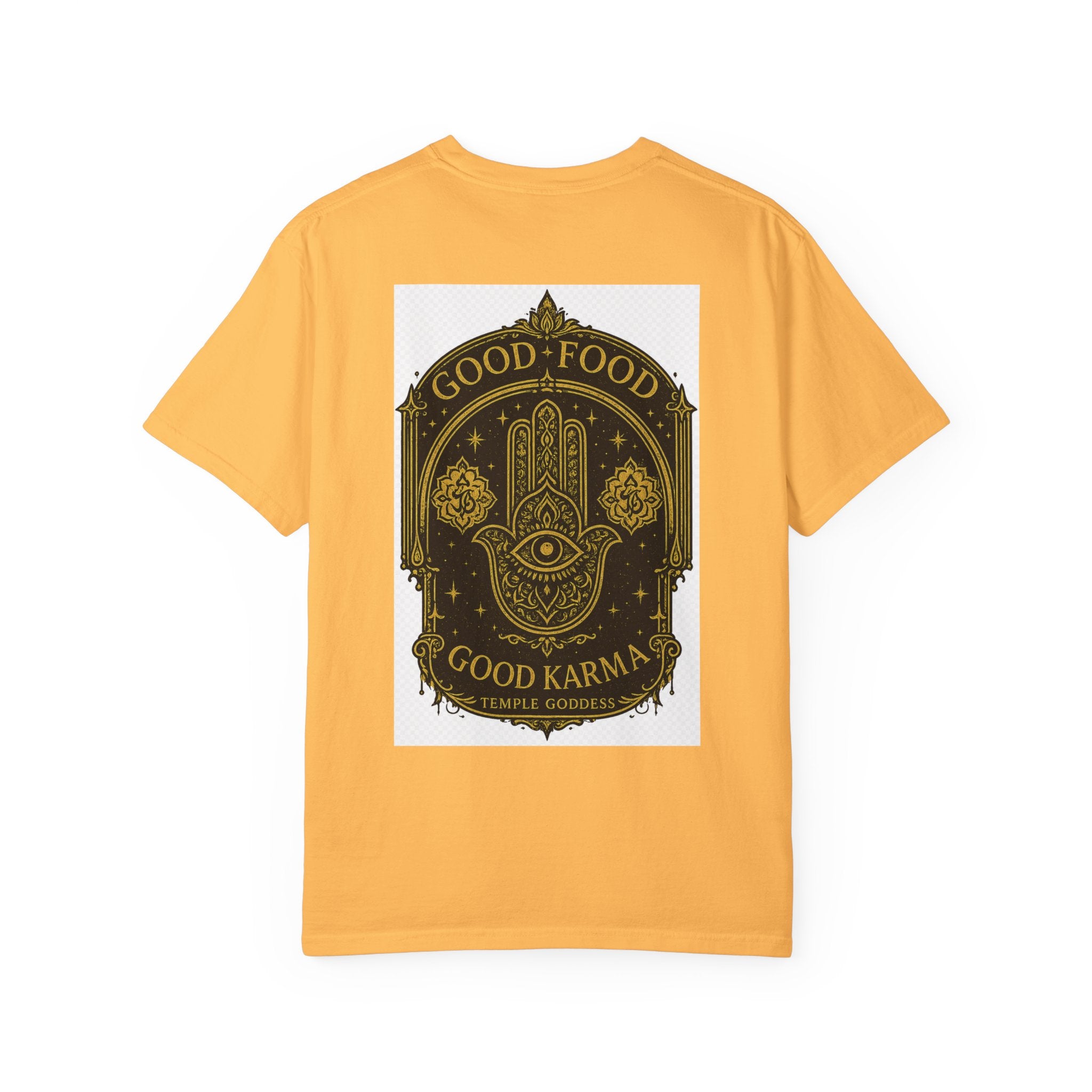 Good Food Good Karma T‑Shirt — Hamsa Eye Spiritual Graphic Tee