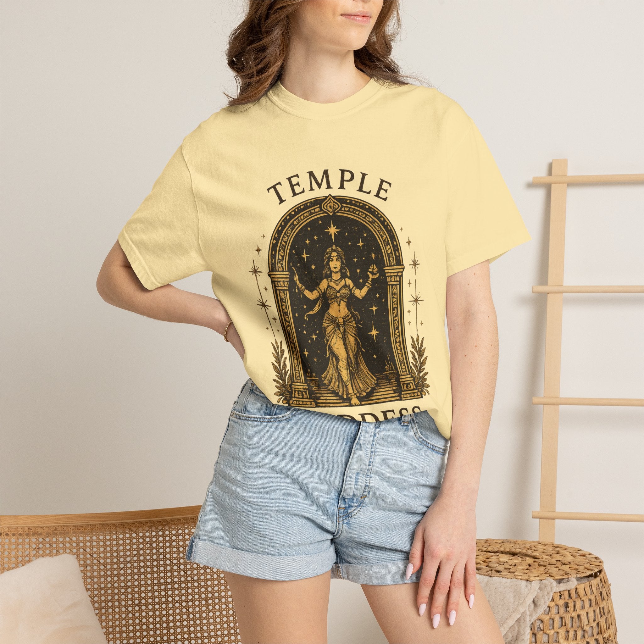 Temple Goddess Cafe Tee — "Good Food is Sacred"