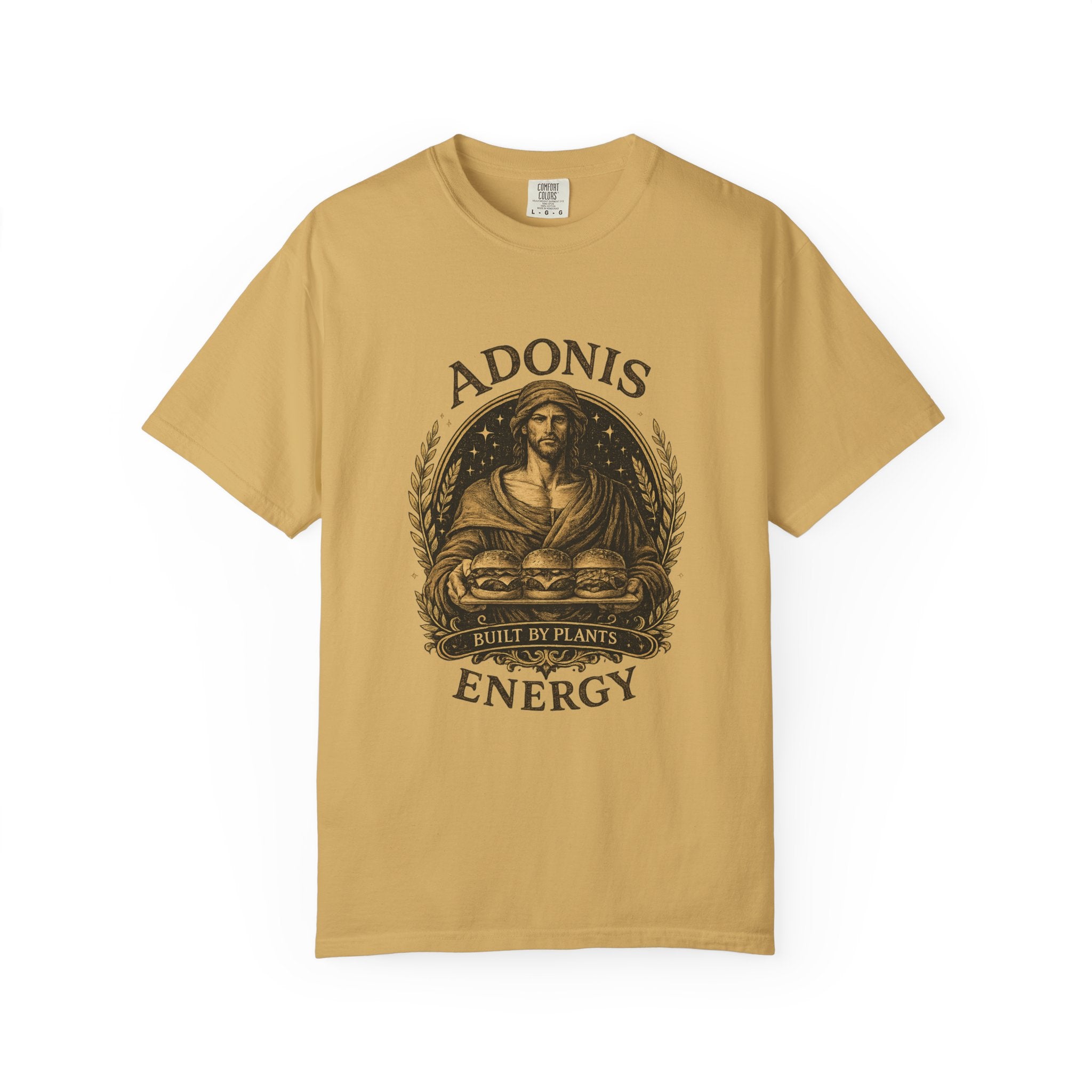 Adonis Energy Graphic T-Shirt — 'Built by Plants' Vintage Botanical Tee