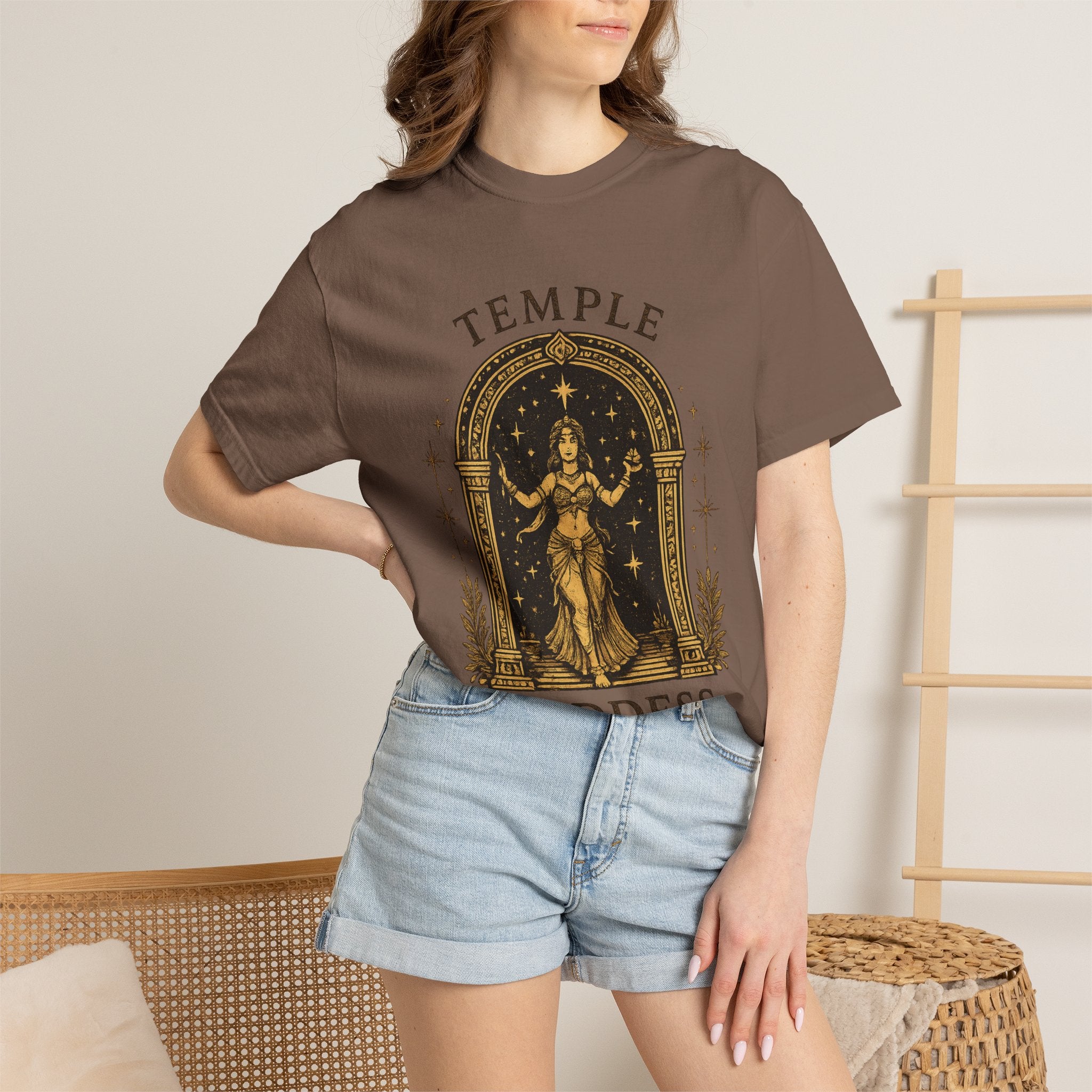 Temple Goddess Cafe Tee — "Good Food is Sacred"