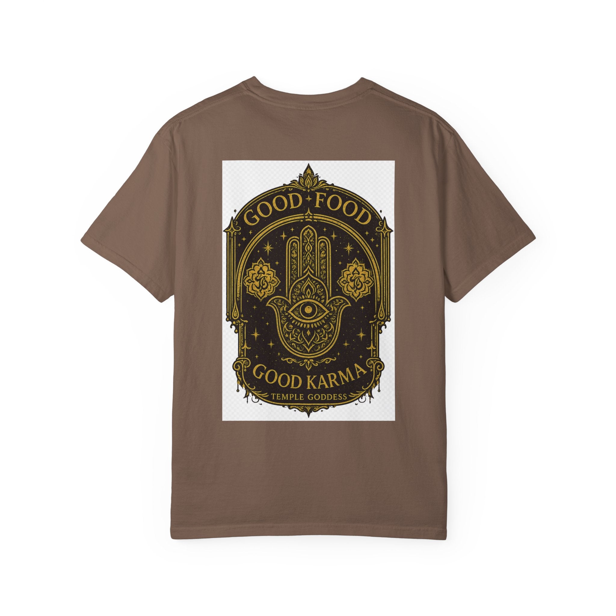 Good Food Good Karma T‑Shirt — Hamsa Eye Spiritual Graphic Tee