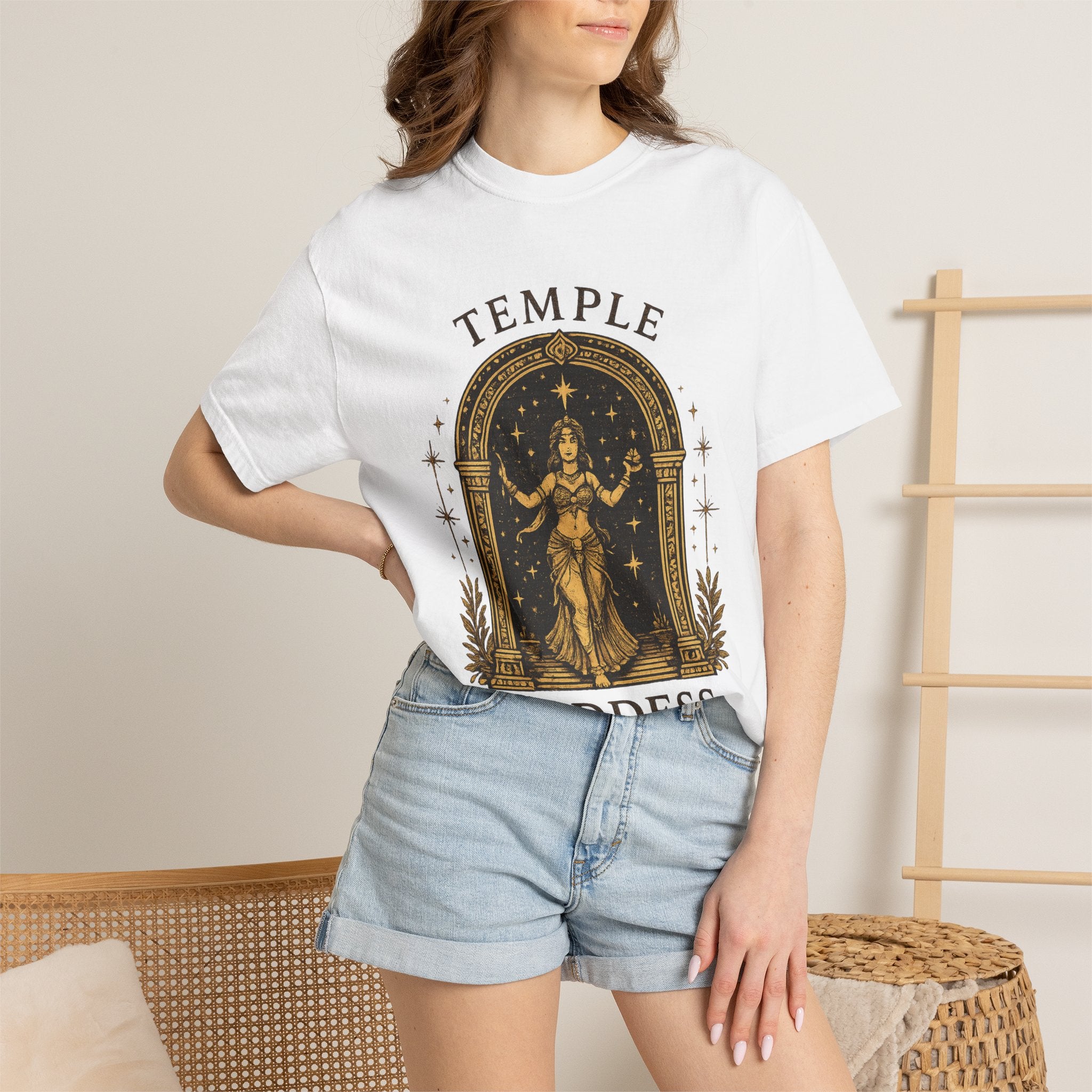 Temple Goddess Cafe Tee — "Good Food is Sacred"
