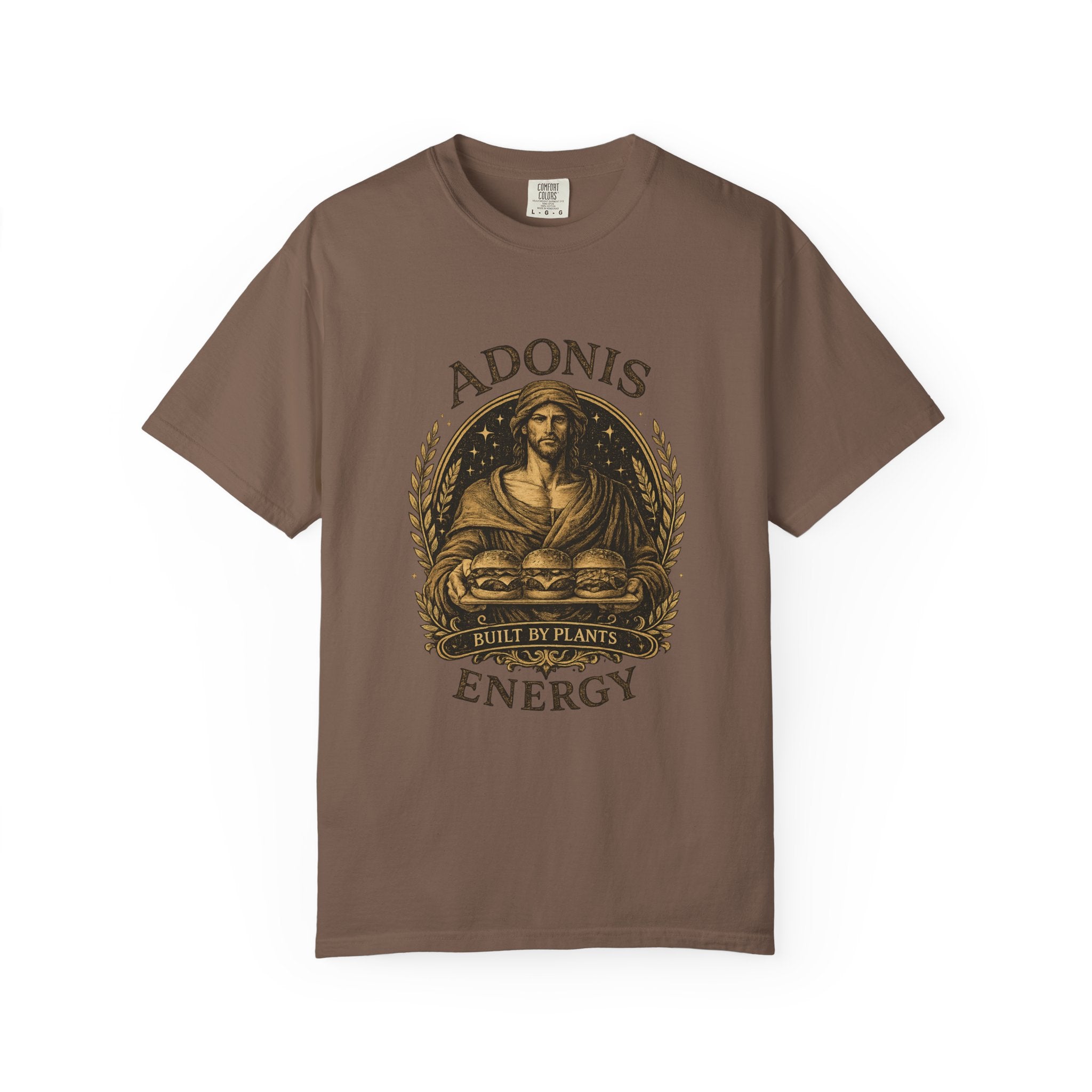Adonis Energy Graphic T-Shirt — 'Built by Plants' Vintage Botanical Tee