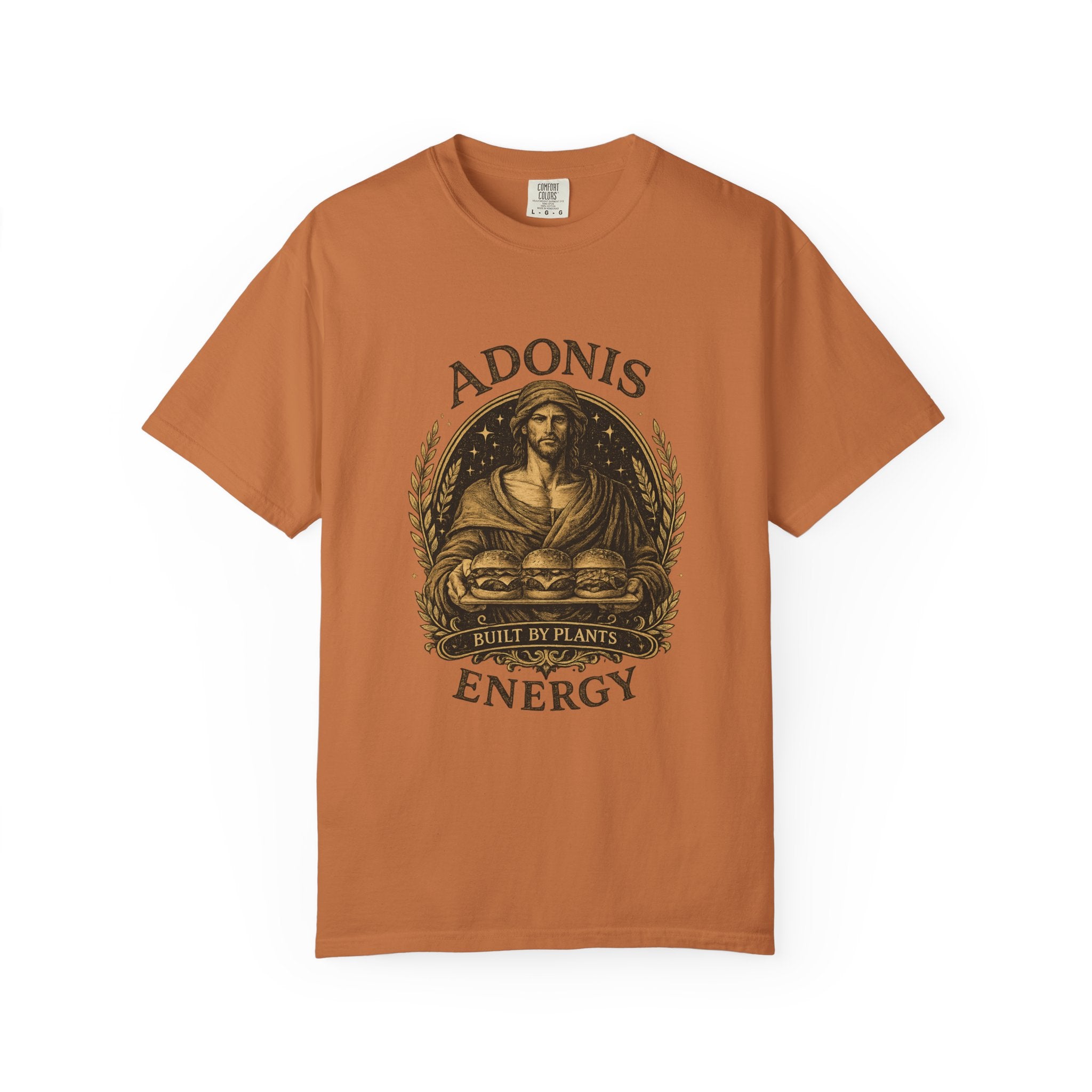 Adonis Energy Graphic T-Shirt — 'Built by Plants' Vintage Botanical Tee