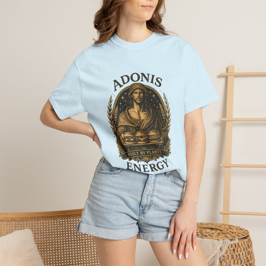 Adonis Energy Graphic T-Shirt — 'Built by Plants' Vintage Botanical Tee