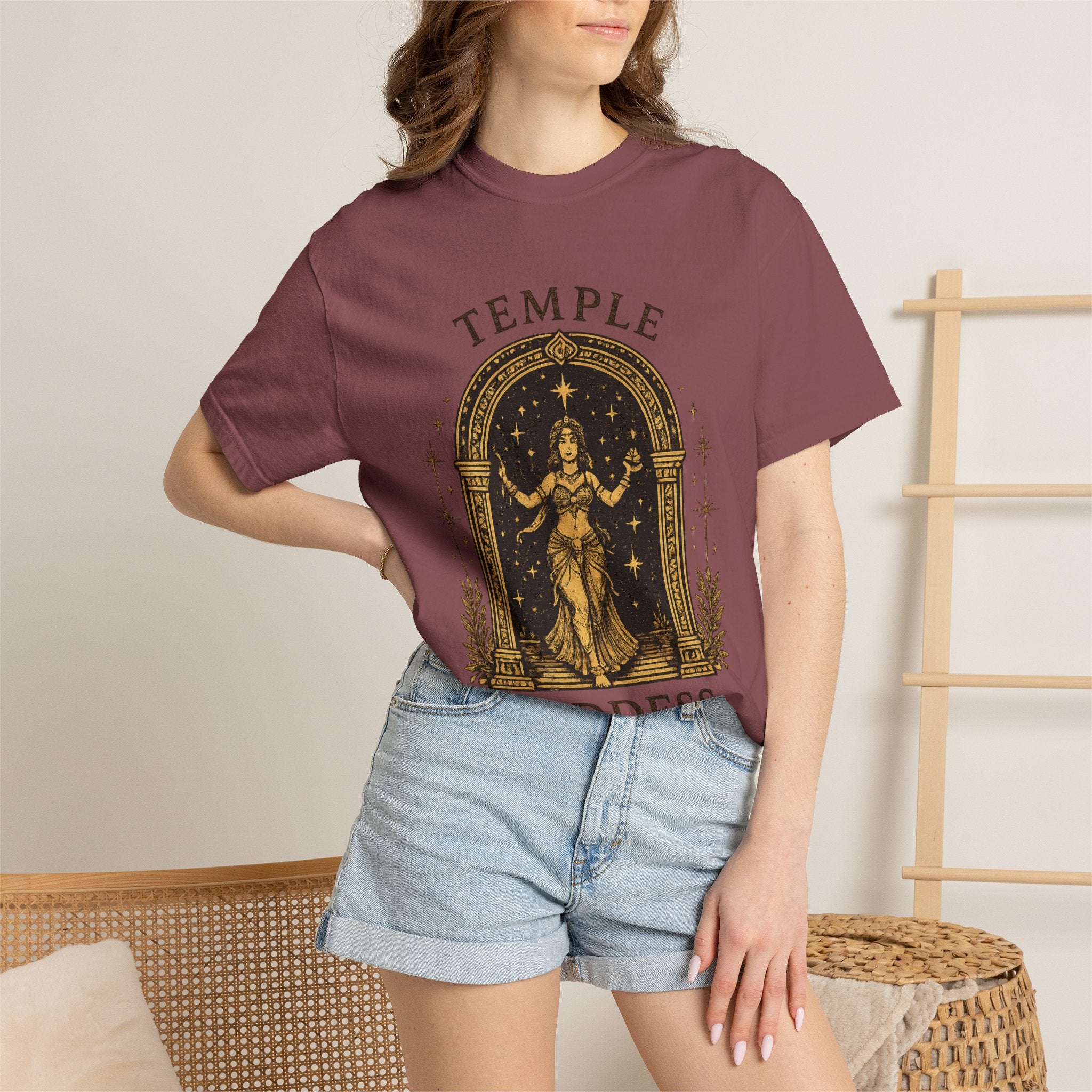 Temple Goddess Cafe Tee — "Good Food is Sacred"