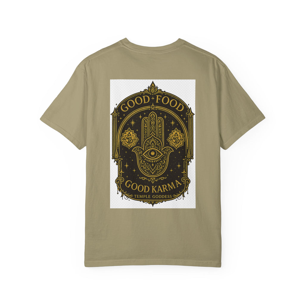 Good Food Good Karma T‑Shirt — Hamsa Eye Spiritual Graphic Tee