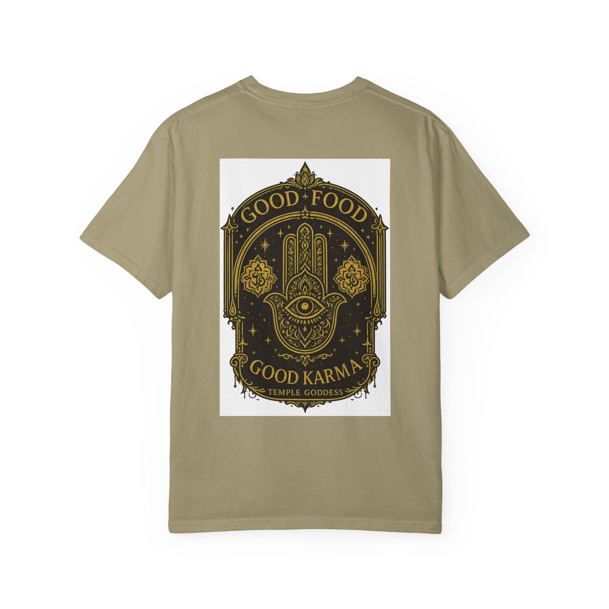 Good Food Good Karma T‑Shirt — Hamsa Eye Spiritual Graphic Tee