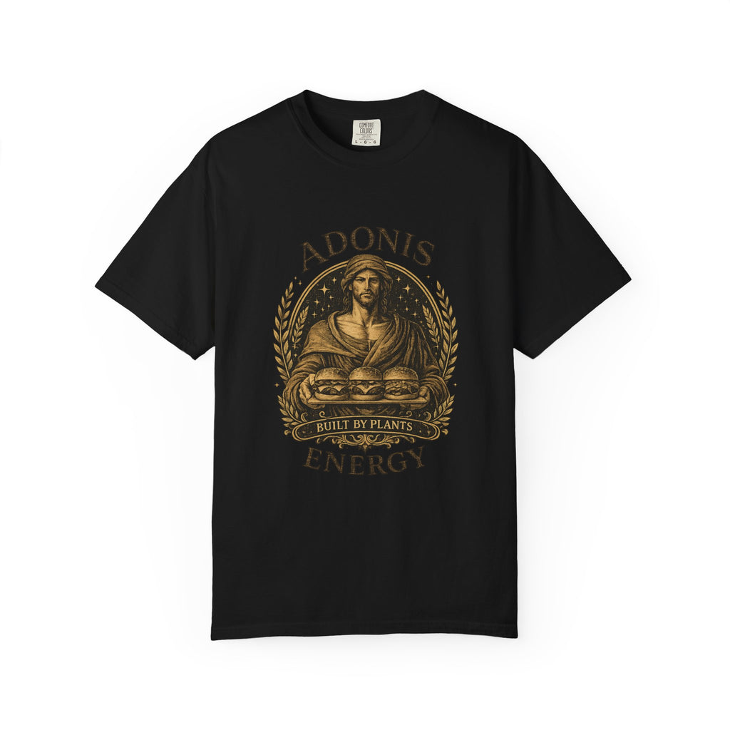 Adonis Energy Graphic T-Shirt — 'Built by Plants' Vintage Botanical Tee