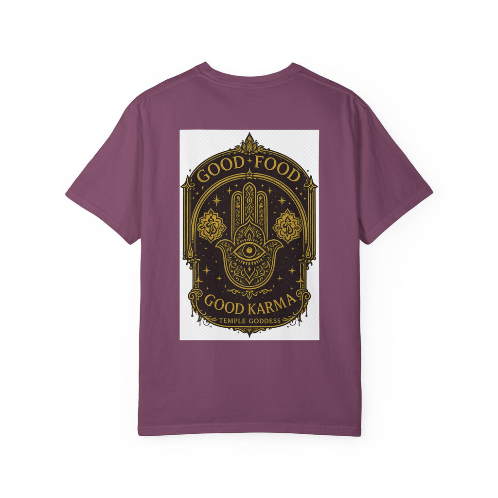 Good Food Good Karma T‑Shirt — Hamsa Eye Spiritual Graphic Tee