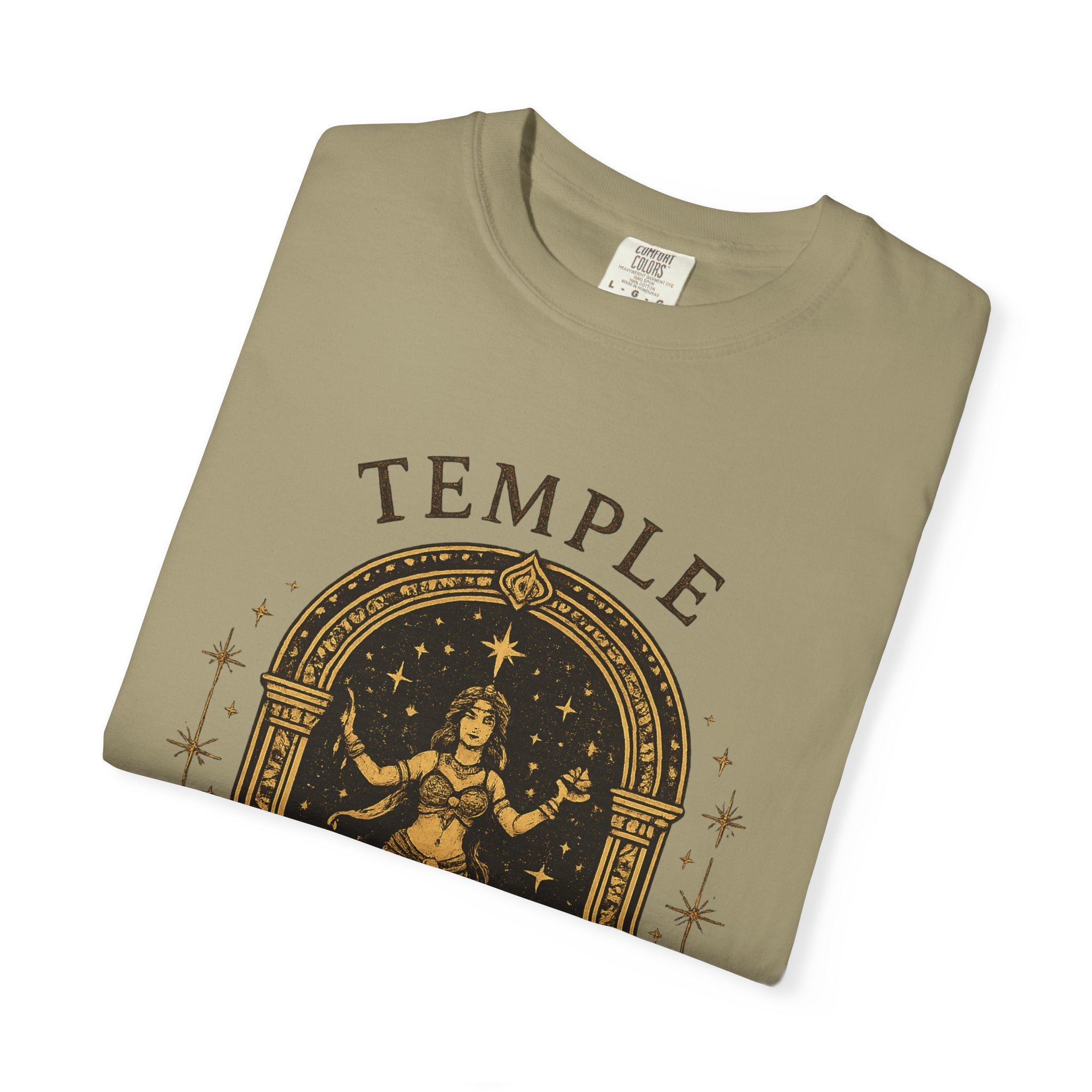 Temple Goddess Cafe Tee — "Good Food is Sacred"